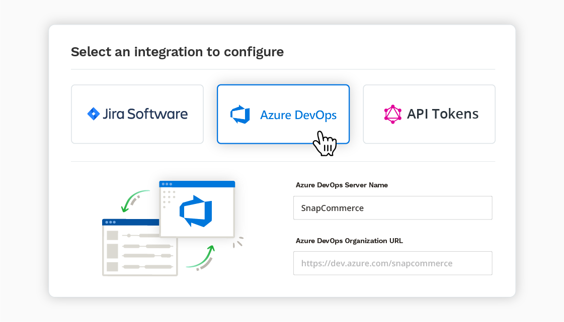 Integrations modal in Roadmunk with Azure DevOps highlighted
